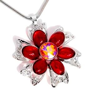 🌺🌼🌺 “FLORAL FIGUREHEAD” RED IRIDESCENT GEM FLOWER SHORT NECKLACE - PAPARAZZI❗️